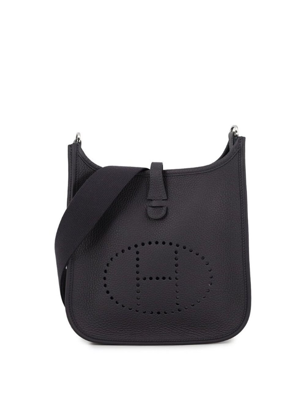 Hermes Shoulder Bag Evelyne 3 23 Canvas Silver Taurillon Clemence